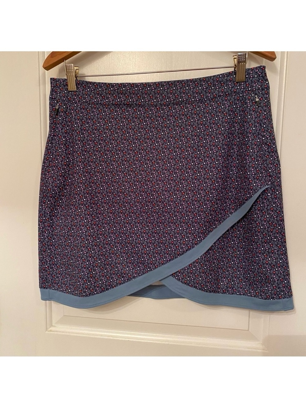PETER MILLAR SKORT SHORTS BLUE RED WHITE CALICO FLORAL POCKETS UPF 50+ SIZE M